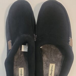 Sz 13 NWOT Deerforms Black Men's House Slippers